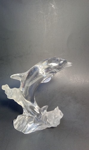 Lennox 1994 Fine Crystal Dolphin Sculpture 7" Lennox 1994 Engraved on Bottom - Picture 11 of 21