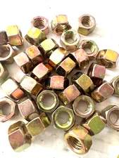 100 Pcs Grade 8 Finished Hex Nuts Yellow 3/8"-16