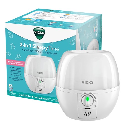 Vicks 3-in-1 SleepyTime Humidifier, No. 1 Brand Recommended by Pediatricians*.