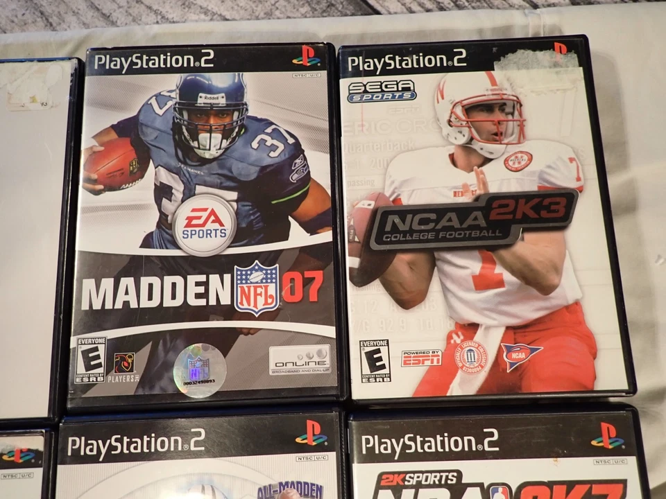 Lot of 8 PS2 Games Madden 07/01, NFL 2K2, NBA 2K7, NCAA Football Baseball + more - Image 4 of 4