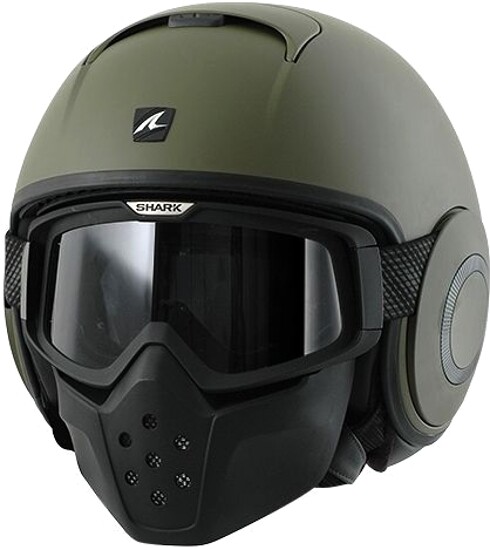 Occhiali Shark Raw Casco Jet Shark Raw Blank Mat Verde Opaco