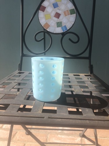 Opalescent Glass Tumbler Blue Vintage - Picture 2 of 5