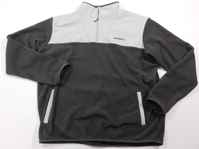 Merrell Fleece Softshell 1/4 Zip Pullover Jacket Gray Two Tone Men's size 2XL