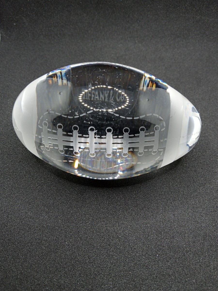 Tiffany & Co. Lead Crystal Glass Football Paperweight Art Glass | eBay