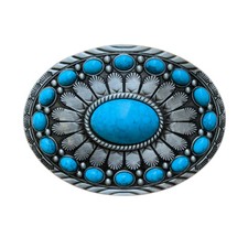 Zinc alloy belt buckle Western denim turquoise belt buckle denim style