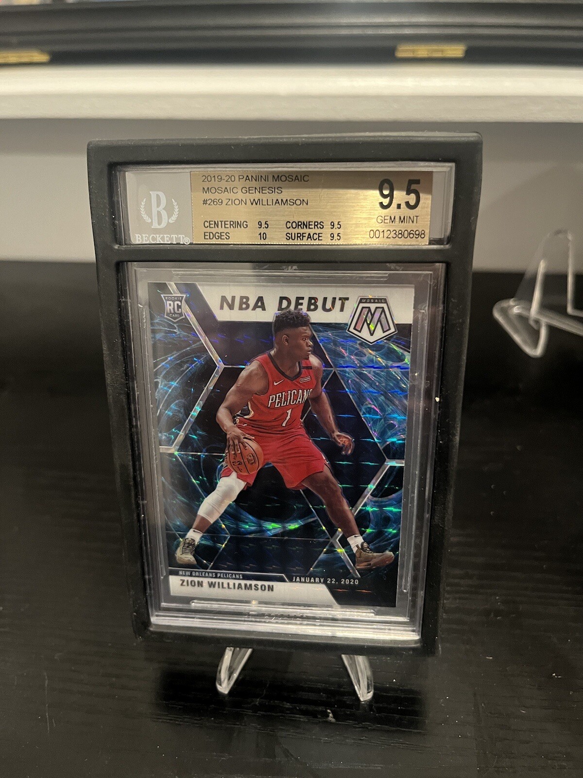 🔥📈 BGS 9.5 🔥 ZION WILLIAMSON 2019-20 MOSAIC #269 NBA DEBUT GENESIS RC
