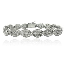 Bracelet À Maillons Marquise En Laiton 1/4ct De Diamant
