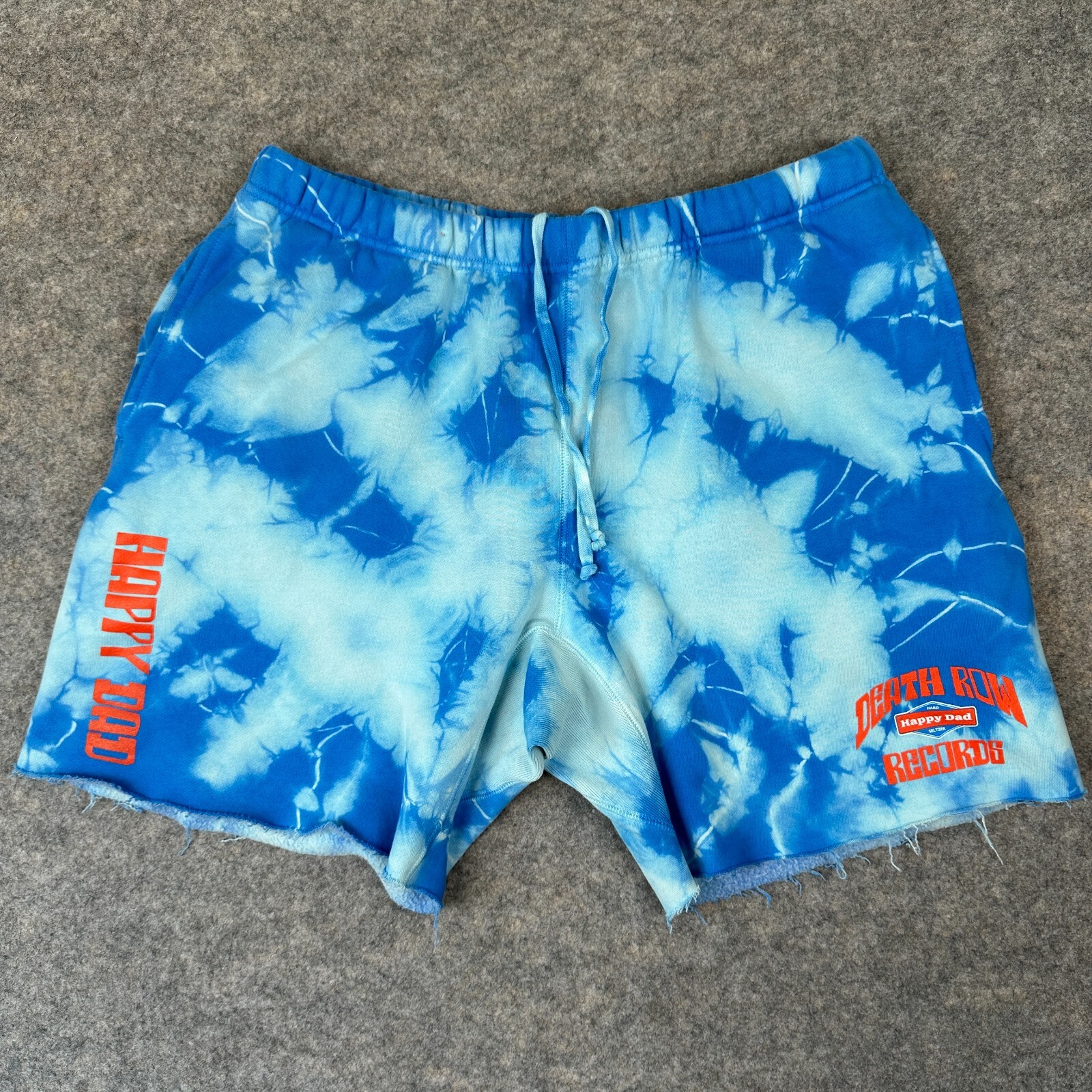 FILA Pantaloncini della felpa Full Send x Happy Dad x Death Row da uomo XL cravatta tintura nuvole blu