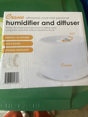 Crane Ultrasonic Cool Most Personal Humidifier & Essential Oil Diffuser NEW