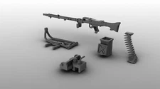 1/25 Scale Battleground MG-34 MG-34t Panzerlauf German Machine Gun Set