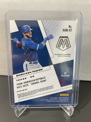 2021 Panini Mosaic Baseball Anderson Tejeda - Mosaic Rookie Auto - RAM-AT - Picture 2 of 2