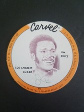 1975 CARVEL BASKETBALL CARD JIM PRICE LOS ANGELES LAKERS MINT COND. ORANGE