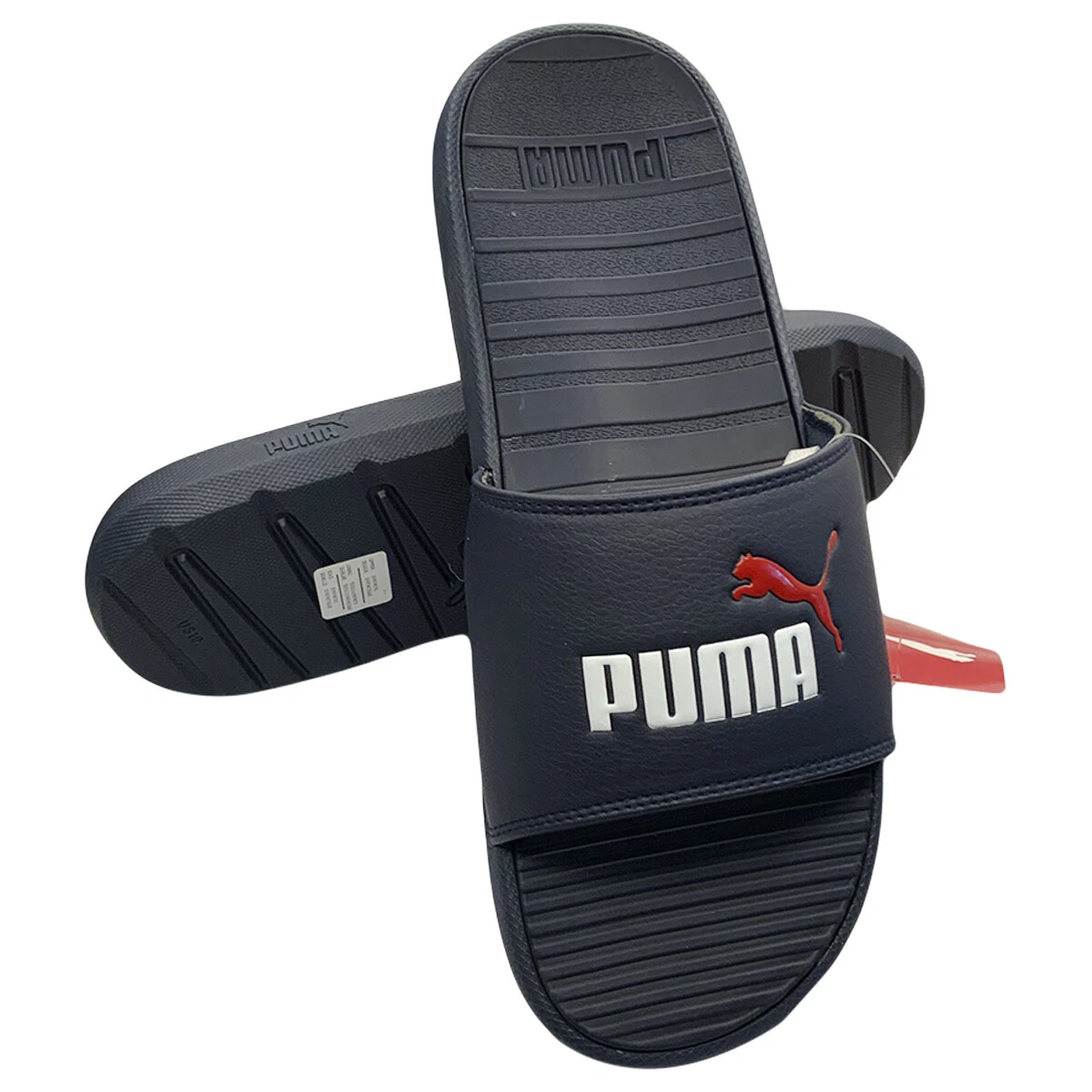 SANDALI SLIP ON SLIDES NUOVI CON ETICHETTE PUMA MSRP $48 99 COOL CAT SPORT UOMO BLU NAVY TAGLIA 11