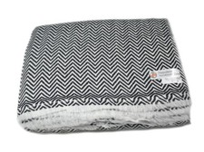100 Himalayan Cashmere Throw/ Black Chevron 54"x108" -Nepalese Handicraft Zone