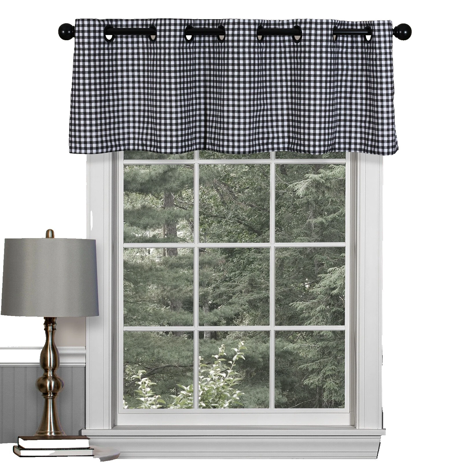 Cortinas de Ventana geométrica de algodón