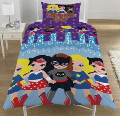 Girls Superhero Bedding Superhero Girls Single Reversible Duvet