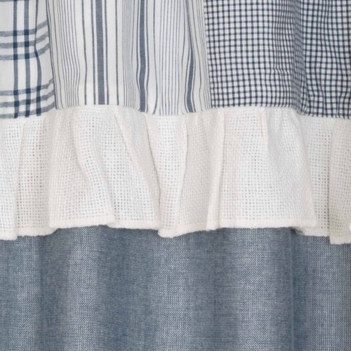 Sawyer Mill Blue Chambray Solid Short Panel W/ Attached Patchwork Valance - Picture 8 of 8