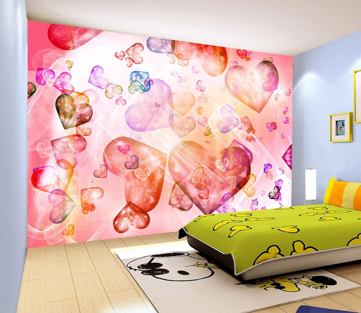 Peintures murales à fleurs colorées, papier peint mural 3D en relief 3D pour murs de chambre à coucher, autocollants muraux, bonne respirabilité