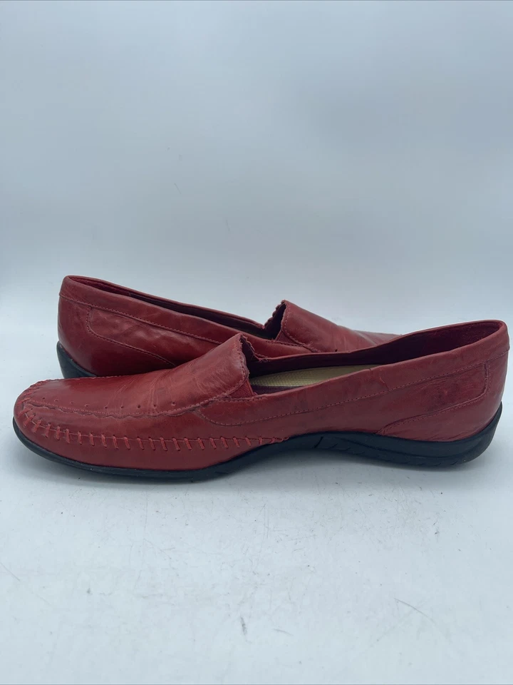 Mocasín rojo Elites by Walking Cradles para mujer talla 8,5 M zapatos sin cordones de cuero tippy Foto 3 de 4