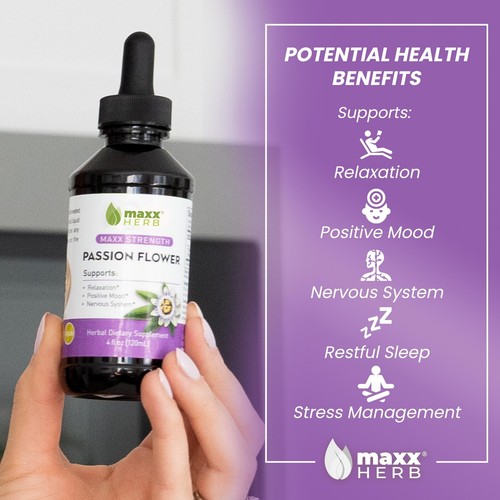 Extracto de flor Maxx Herb Passion para alivio del estrés, relajación y sueño, 4 oz - Imagen 3 de 6