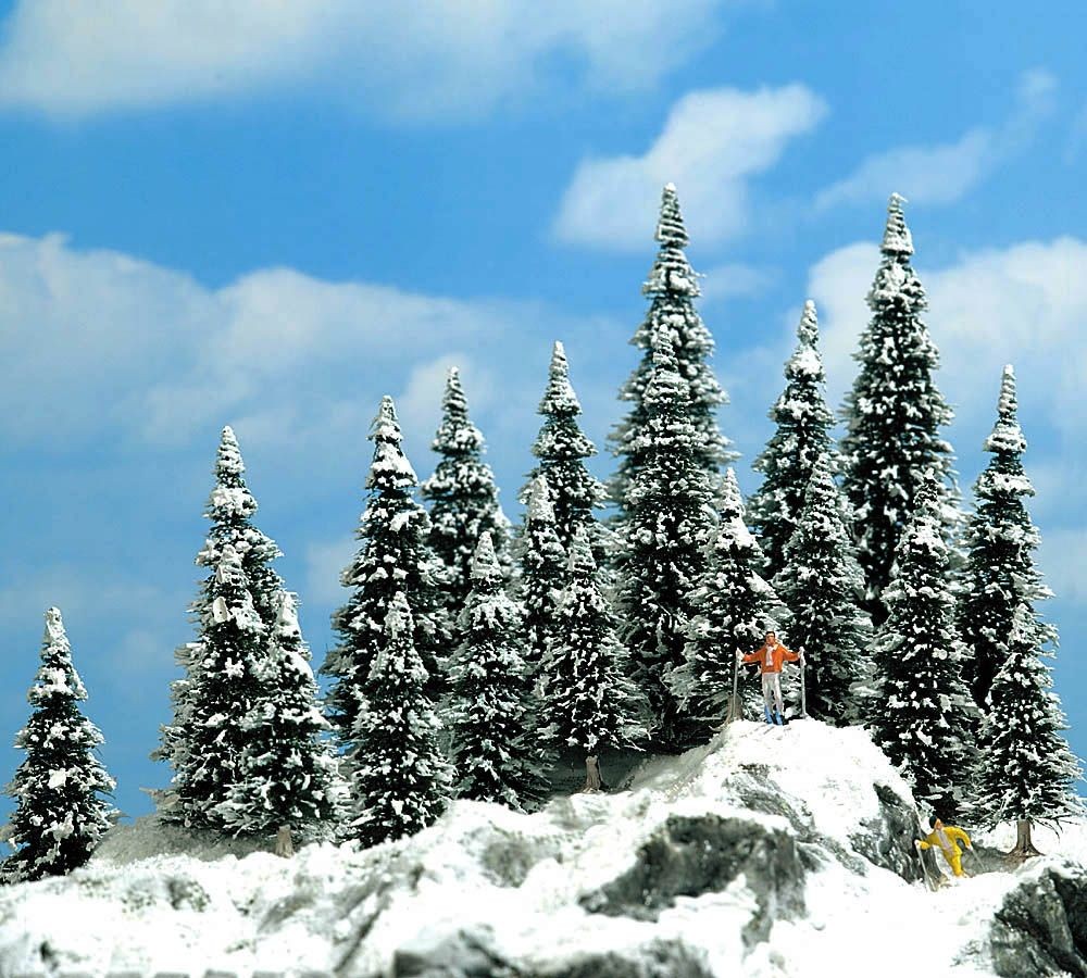 Busch 6566 - N / TT Snow Fir Trees (30-60mm) - 20 Pieces - New