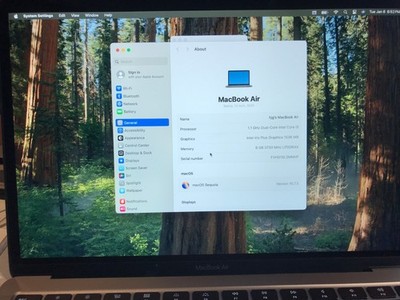 Apple MacBook Air 13''  i3 1.1GHz 8GB 256GB Gray A2179 2020 USED Read*#183