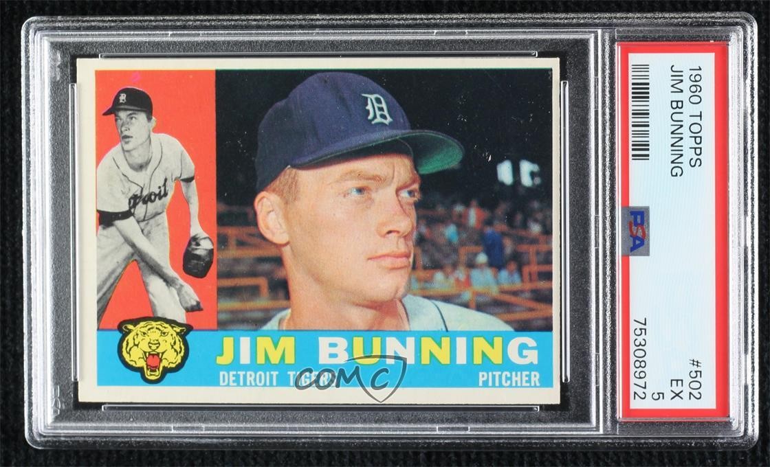 1960 Topps Jim Bunning #502 PSA 5 HOF 02kp