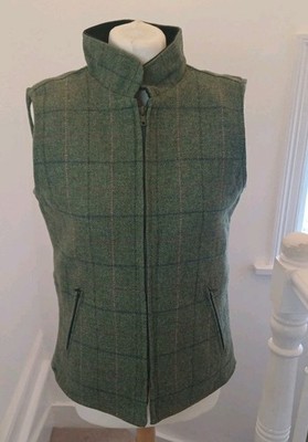 Alan Paine Rutland Tweed Gilet Size 10 Brand New With Tags Kahki Green. AP9