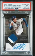 2025 Topps Flagship Autograph Patch Black Pete Crow-Armstrong SN10 PSA7 POP1