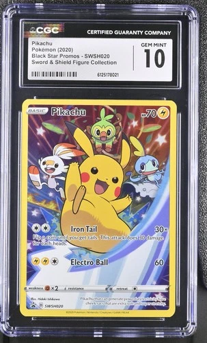 Pokemon 2020 Sword & Shield PIKACHU Black Star Promo SWSH020 ⭐️CGC 10 GEM MINT⭐️
