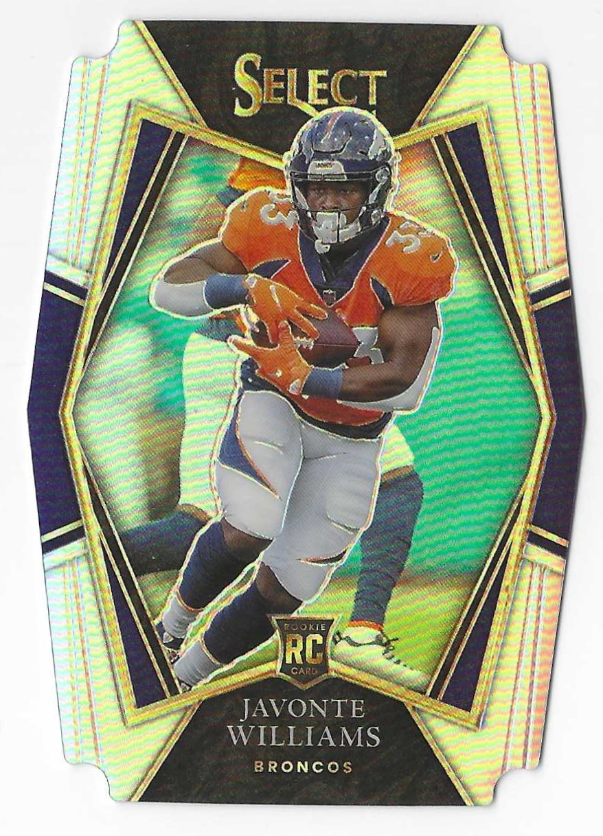 2021 PANINI SELECT JAVONTE WILLIAMS PREMIER LEVEL SILVER PRIZM DIE CUT RC #157