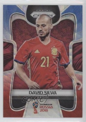 2018 Panini Prizm World Cup Red & Blue Wave Prizm David Silva #201 f7e