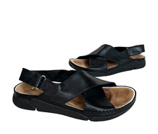 Ladies CLARKS Trigenic Chloe Black Comfy Sandals Size UK 5.5 D Great Cond