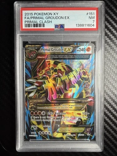 Pokemon XY Primal Clash Primal Groudon EX #151/160 2015 PSA 7
