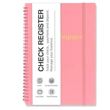 Check Registers for Personal Checkbook, Double Spiral Check Register Book, 