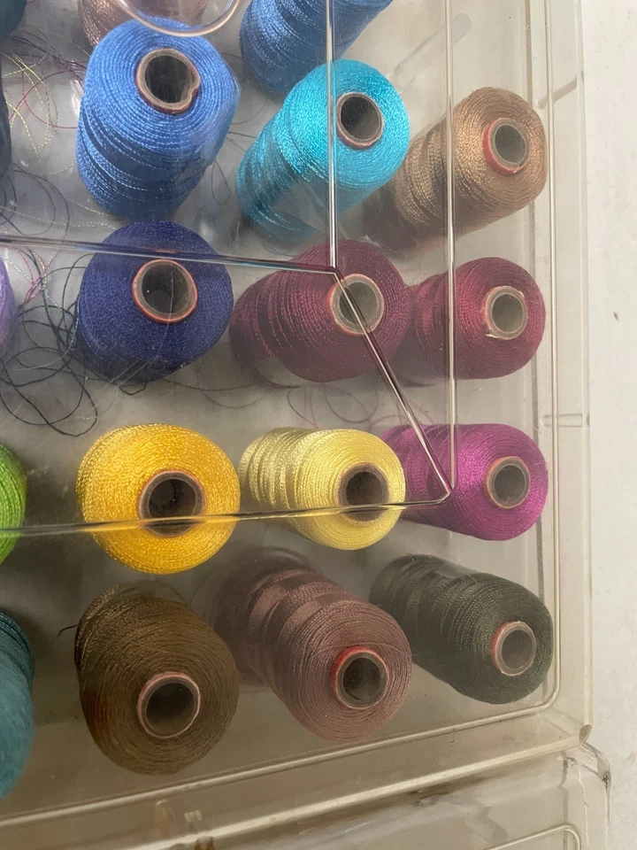 Lot of 10+ Bullet Embroidery Thread Spools #1502-N India with Extras - Image 2 of 4