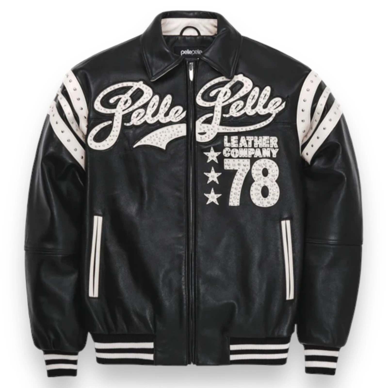 Pelle Pelle – Men's Signature Encrusted Varsity Plush 100% Leather