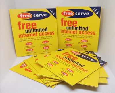 Vintage Free Serve Internet Access CD mit IE5 10 Discs Konvolut