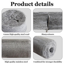 Steel Wool Mice Control 3 Pack 2.75" X 13FT 0000 Steel Wool Mice Control 1 Pack