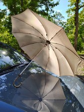 Rare 1930s Vintage Italian Parasol Metal Decorative Handle Umbrella