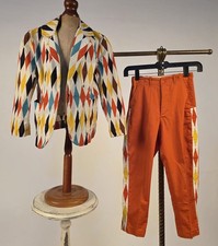 VINTAGE 1970 S CHILD S HARLEQUIN DIAMOND SUIT SET FOR COSTUME