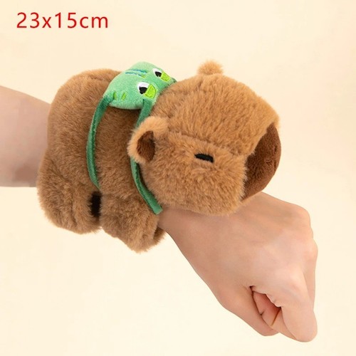 Lovely Capybara Animal Slap Snap Wrap Wristband Bracelet Plush Stuffed Animal Ka - Picture 4 of 15