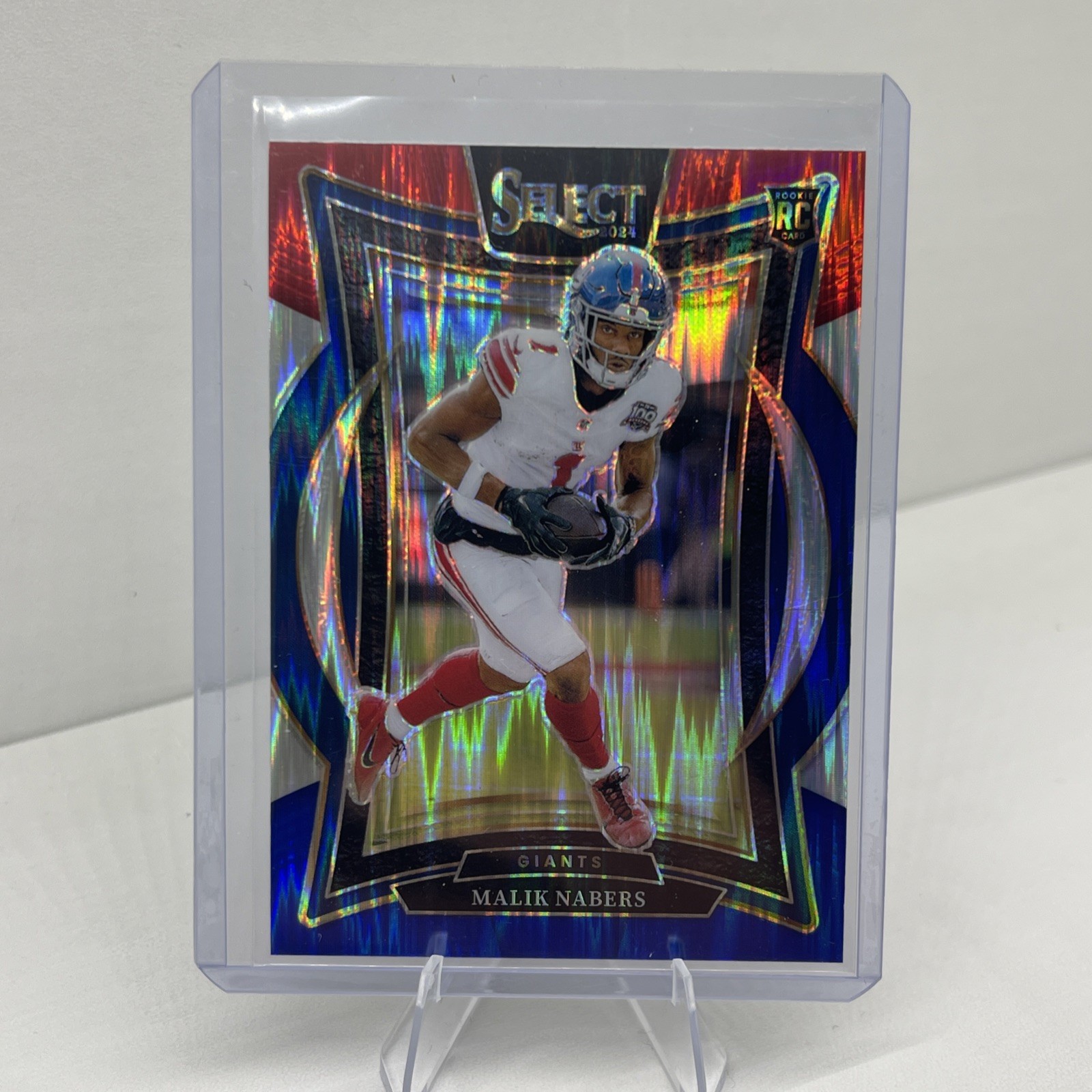 2024 Panini Select - Concourse Malik Nabers #29 Red & Blue Shock Prizm (RC)