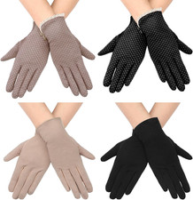 4 Pairs Women UV Gloves Sun Protection Women'S Cycling Driving Touchscreen Glove