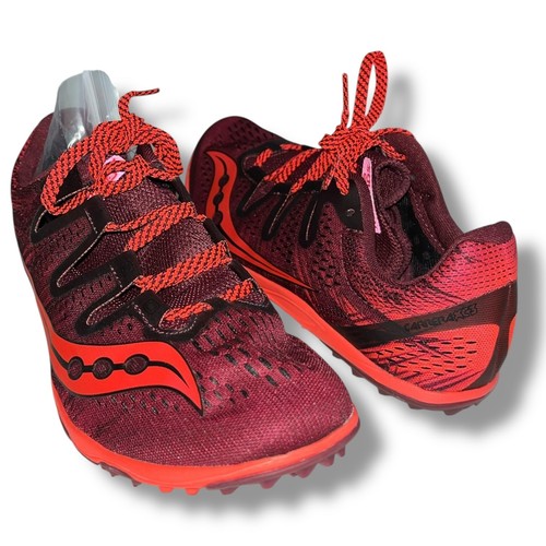 Saucony Women's Carrera XC3 Running Shoe Berry/Vizi Red Size 9 w/Spikes & tool - 第 1/10 張圖片