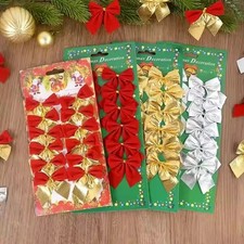 12-240PCS Christmas Tree Bows Ornaments Red Gold Silver Decor  FREE SHIPPING