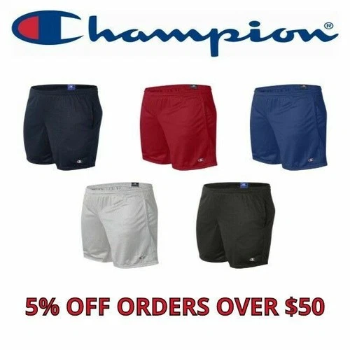Champion Mens Size Athletic Long Mesh Pocket Gym Shorts 9" Inseam 81622 S-2XL