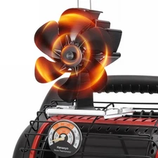 Wood Stove Fan Compatible for Buddy Heater, Heat Powered Stove Fan with Brack...