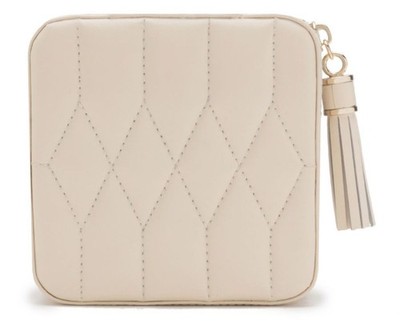 Ivory Caroline Zip Travel Case | Jewelry & Watch Organizer | Ivory