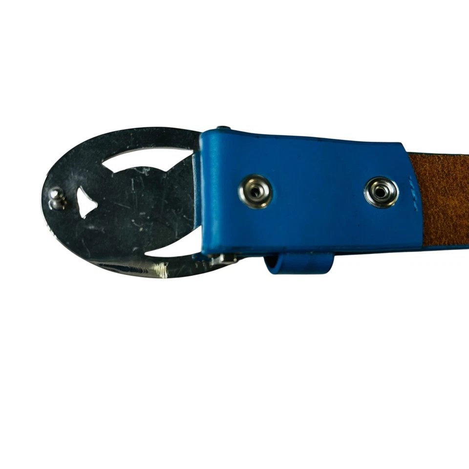 Cinturón de golf Puma de cuero azul hebilla plateada XL 110 cm 1,5" de ancho Foto 3 de 4